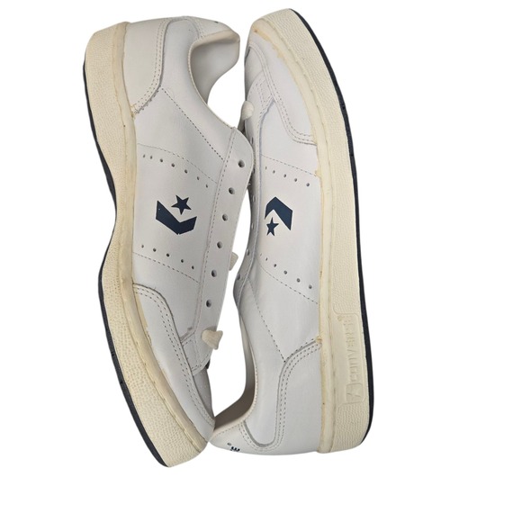 Vintage Converse Jimmy Connors 80s Leather Oxfords with Olympic box Mens 8.5 - Picture 4 of 16